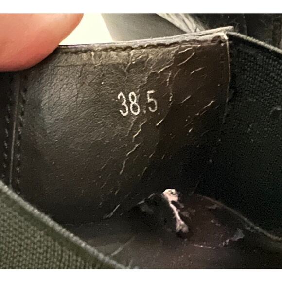 Anthropologie Biviel Spain Leather Round Toe Heels Shoes FLAWS SZ 8 Black Whimsy - Picture 8 of 11